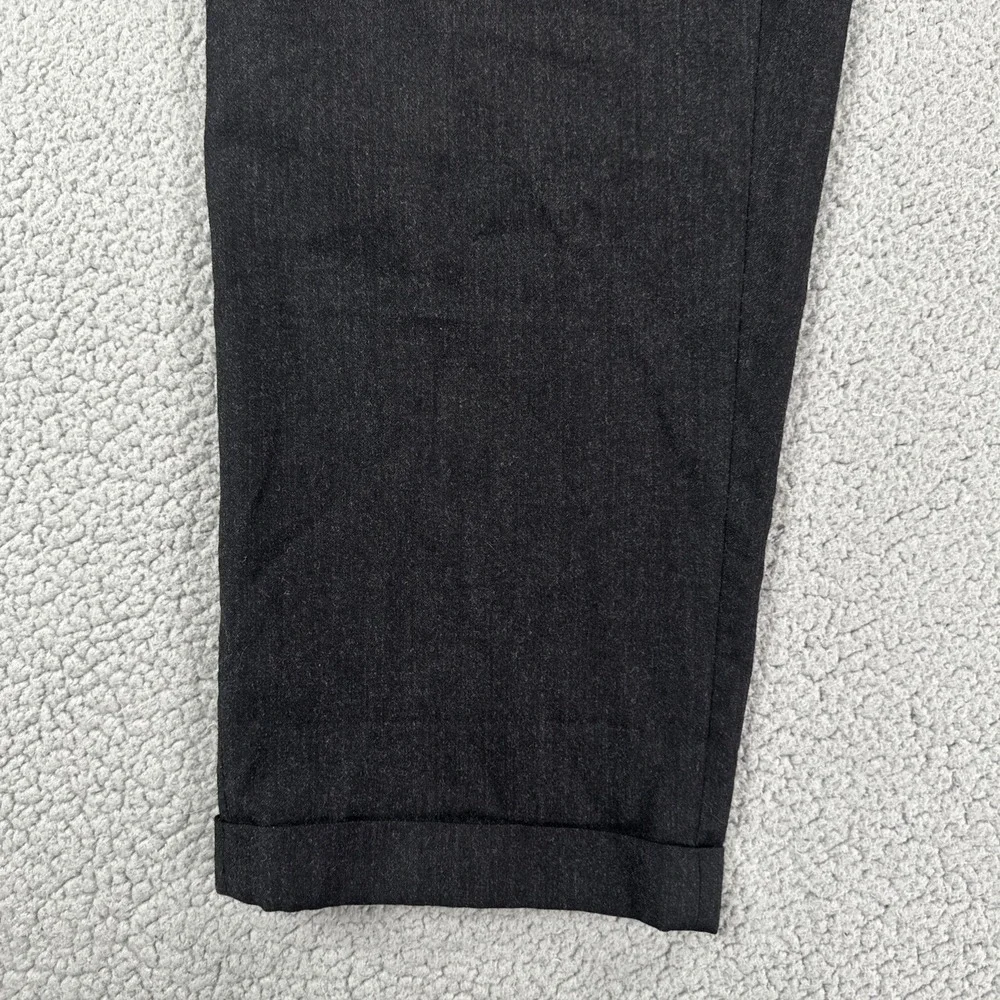 Enzo Mantovani Zignone Dress Pants Men‎ 34x29 Black Wool Cashmere Pleated Italy